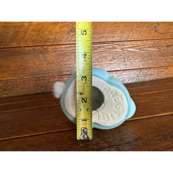 Ceramic Bunny Rabbit Figurine Light Blue Whimsical Easter Spring Decor - Picture 8 of 10